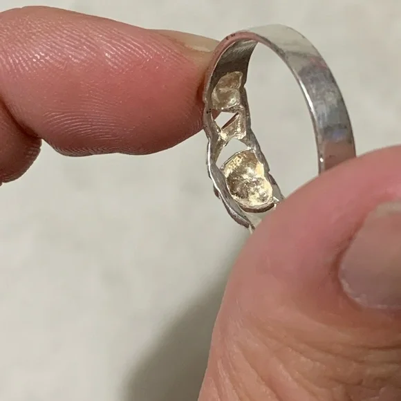 Sterling Silver EUC NF 925 X Heart Ring size 7.5 - Picture 4 of 9